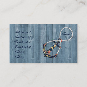 Beautiful vintage roses floral anchor infinity business card