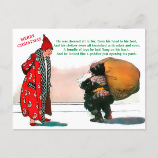 Beautiful Vintage Santa in Fur Very Old Art (copy) Postcard