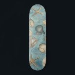 Beautiful Vintage Seashells In Blue Skateboard<br><div class="desc">Introducing our stunning Beautiful Vintage Seashells In Blue Collection featuring a captivating vintage seashells pattern! Dive into the nostalgia of seaside charm with this timeless design that encapsulates the essence of summer. Our meticulously crafted pattern showcases an array of intricate seashells in delicate shades of blue, reminiscent of treasured beachcombing...</div>