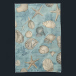 Beautiful Vintage Seashells In Blue Tea Towel<br><div class="desc">Introducing our stunning Beautiful Vintage Seashells In Blue Collection featuring a captivating vintage seashells pattern! Dive into the nostalgia of seaside charm with this timeless design that encapsulates the essence of summer. Our meticulously crafted pattern showcases an array of intricate seashells in delicate shades of blue, reminiscent of treasured beachcombing...</div>