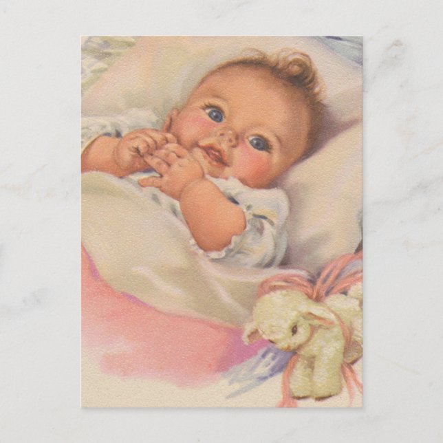 Beautiful Vintage Smiling Baby Postcard (Front)