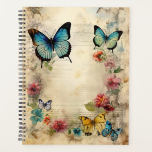 Beautiful Vintage Style Butterflies Planner