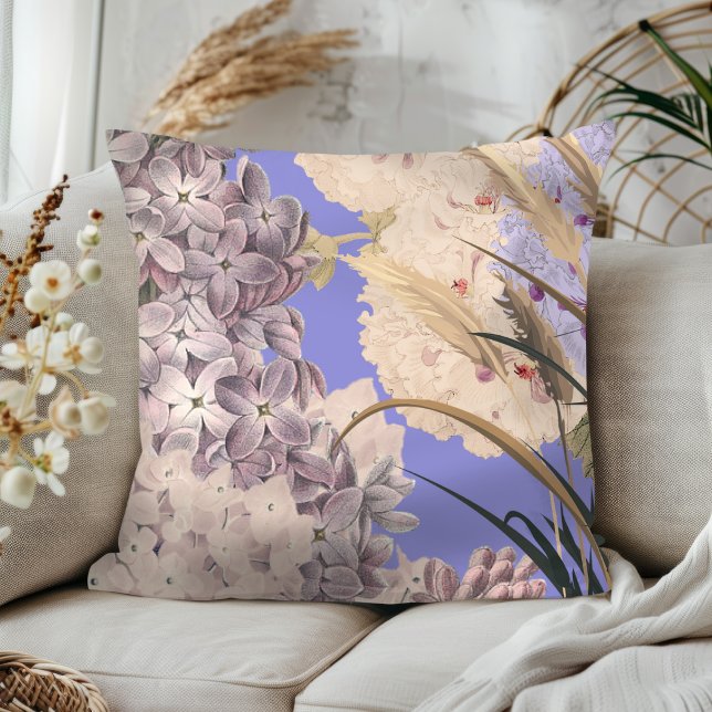 Beautiful Vintage Style Hydrangeas & Wheat Cushion (Creator Uploaded)