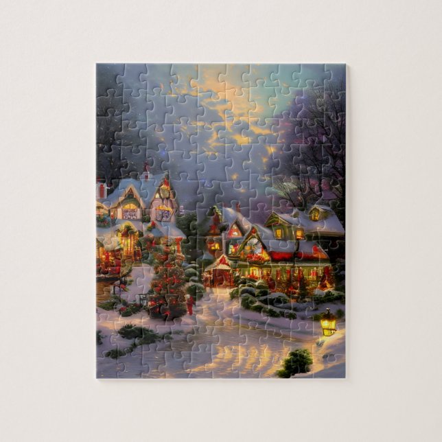 Beautiful Vintage Town Celebrating Christmas  Jigsaw Puzzle (Vertical)