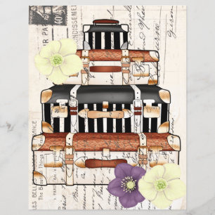 Beautiful vintage travel suitcases scrapbooking 