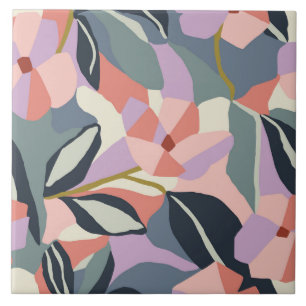 Beautiful Vintage Tropical Abstract Tile