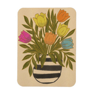 Beautiful Vintage Tulips Magnet