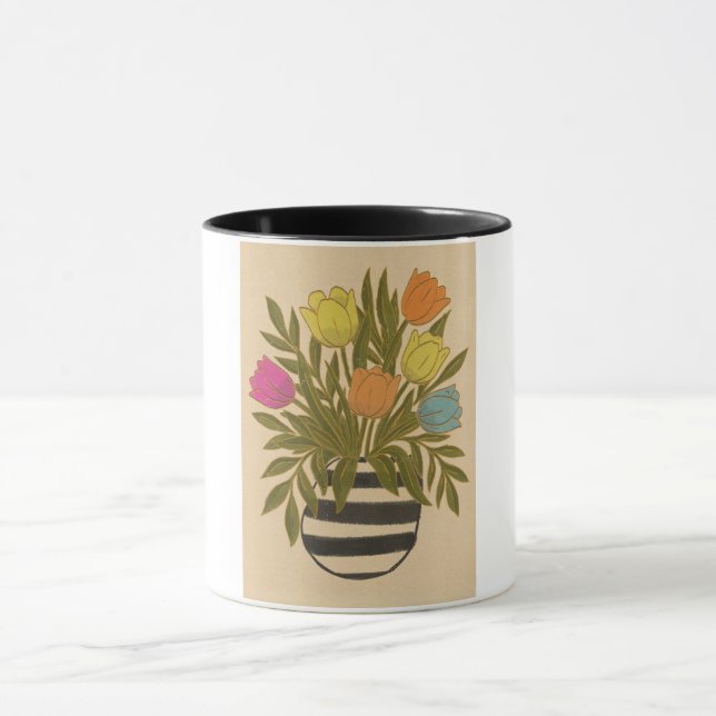 Beautiful Vintage Tulips Mug (Center)