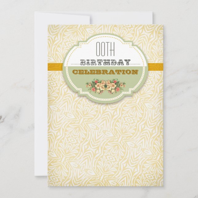 beautiful vintage typography birthday invitations (Front)