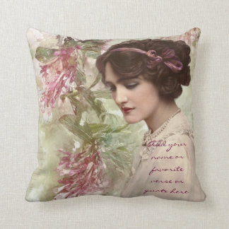 Beautiful Vintage Victorian Lady Actress Portrait Cushion