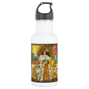 Beautiful Vintage Woman Golden Sun 532 Ml Water Bottle