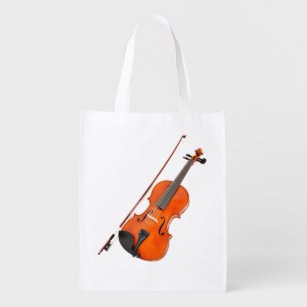 Beautiful Viola Musical Instrument Reusable Grocery Bag