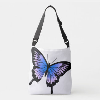 Beautiful Violet Butterfly Cross Body Tote Bag