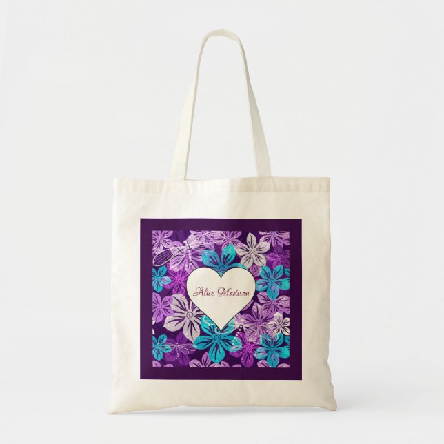 Beautiful Violet floral Tote Bag (Front)