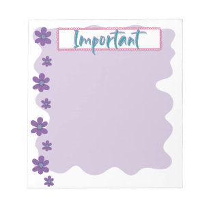 Beautiful Violets Important Notepad