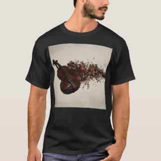 Beautiful violin with music motives  T-Shirt