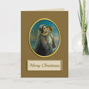 Beautiful Virgin Mary and Baby Jesus  Holiday Card