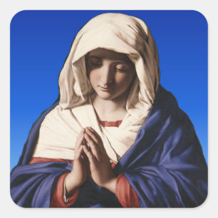 Beautiful Virgin Mary in Prayer Envelope Square Sticker