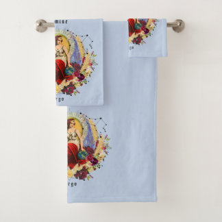 Beautiful Virgo September Custom Name Birthday Bath Towel Set