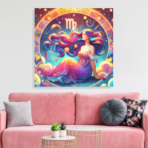 Beautiful Virgo Woman   Horoscope Art Canvas Print