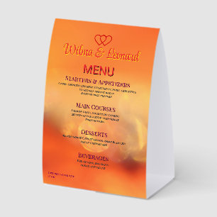 Beautiful vivid Wedding table Menu Pedestal Sign