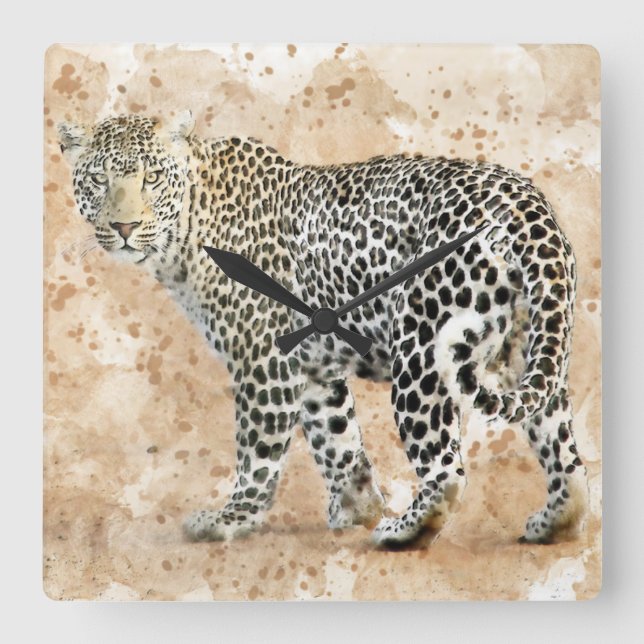 Beautiful Wall Clock - Leopard (Front)