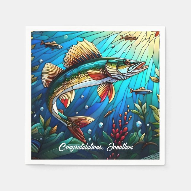 Beautiful Walleye Pike in Lake  Napkin (Front)