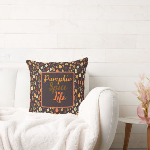 Beautiful warm autumn leaves cushion