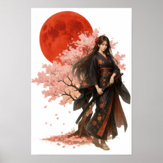 Beautiful Warrior | Oriental Japanese Art Poster