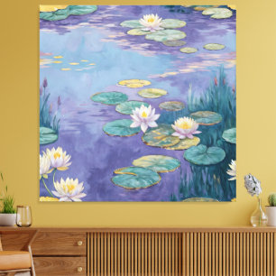 Beautiful Water Lilies Monet Art Canvas Print