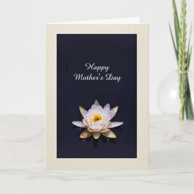 Beautiful Water Lily personalized Mother's Day Card (Front)