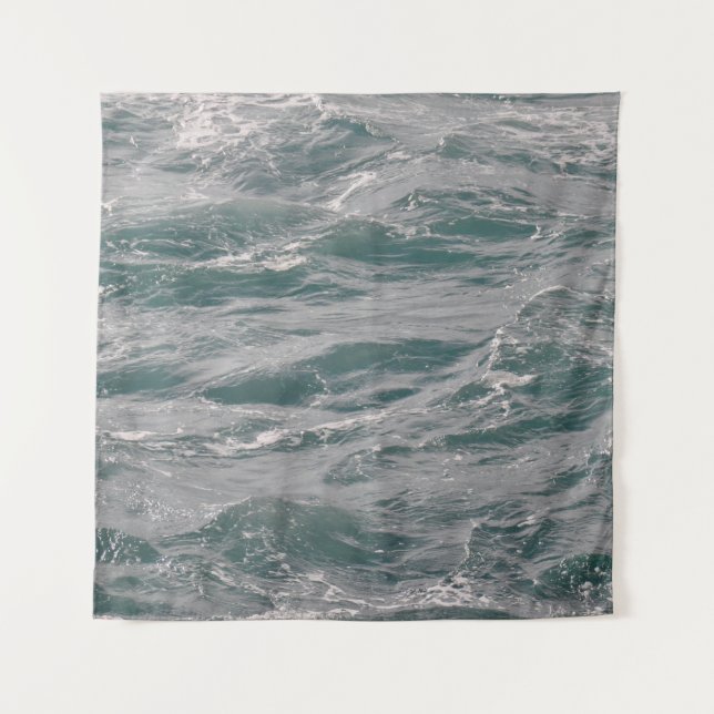 beautiful water surface abstract, aerial, aqua, ba tapestry (Front)