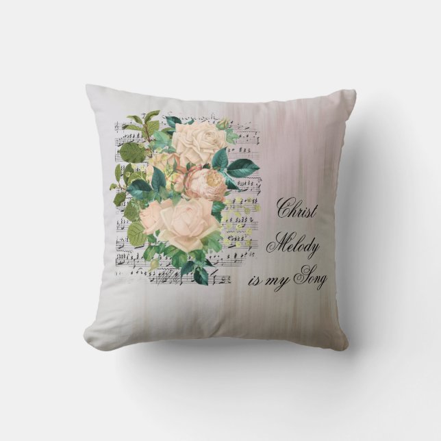  Beautiful Watercolo Floral Song Pillow Reversible (Front)