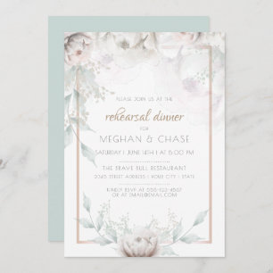 Beautiful Watercolor Alabaster Peonies Invitation