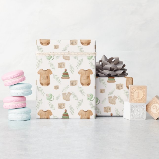 Beautiful Watercolor Baby Shower Wrapping Paper (Baby Shower)