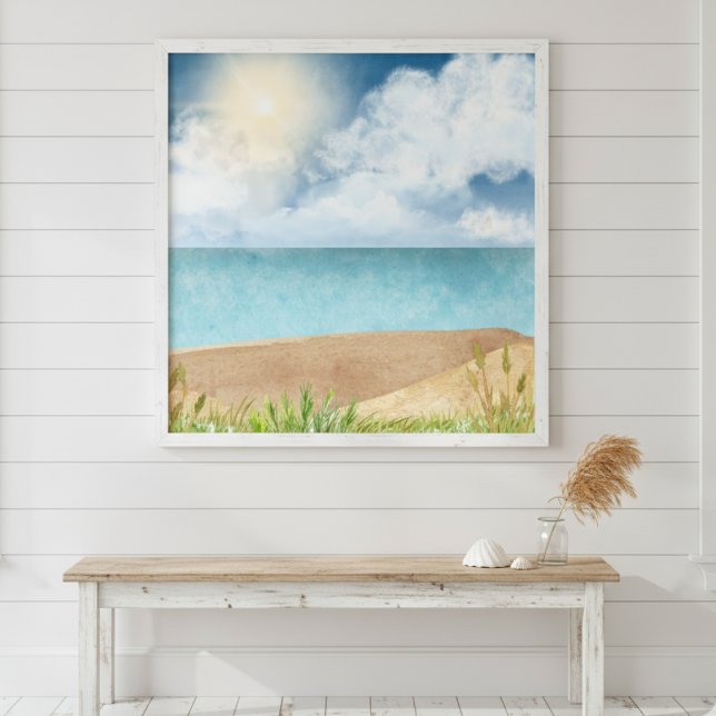 Beautiful Watercolor Beach Scene Poster (Creator Uploaded)