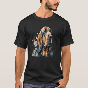 Beautiful Watercolor Bloodhound Portrait T-Shirt