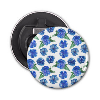 Beautiful watercolor blue cornflowers bottle opener