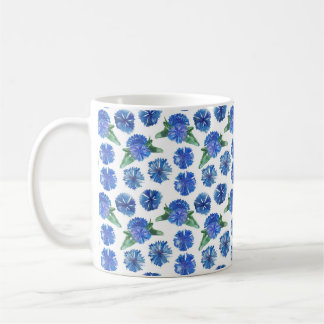Beautiful watercolor blue cornflowers coffee mug