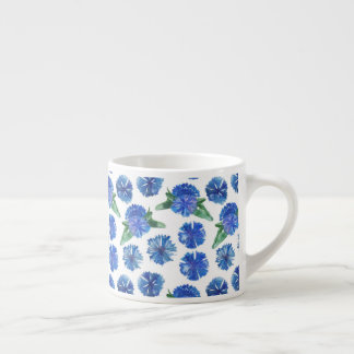 Beautiful watercolor blue cornflowers espresso cup