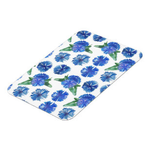 Beautiful watercolor blue cornflowers magnet