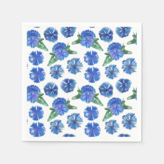 Beautiful watercolor blue cornflowers napkin