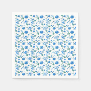 Beautiful Watercolor Blue cornflowers Napkin