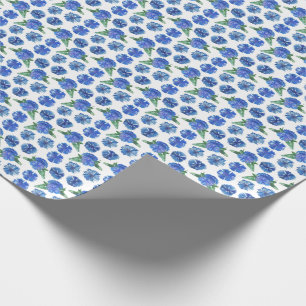 Beautiful watercolor blue cornflowers wrapping paper