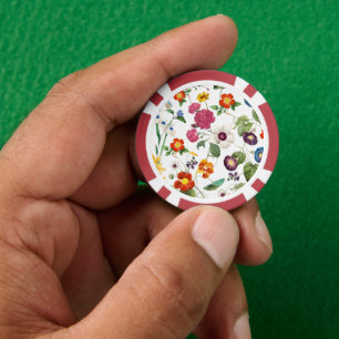 Beautiful Watercolor Botanical Poker Chips