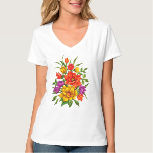 Beautiful Watercolor Bouquet Of Flowers-34123 T-Shirt