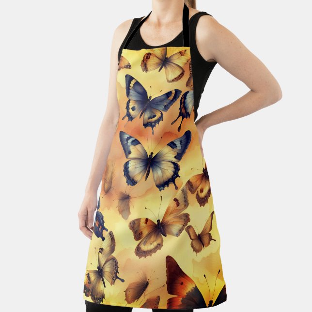 Beautiful Watercolor Butterflies  Apron (Insitu)