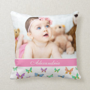 Beautiful Watercolor Butterflies/Custom Photo Cushion