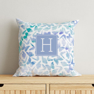 Beautiful Watercolor Butterflies Monogrammed Cushion