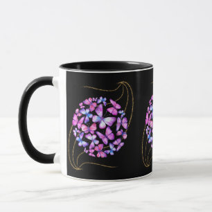 Beautiful Watercolor Butterflies with Gold Bling Mug